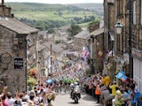 General shot of cyclists in Yorkshire