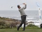 Davis Love hits his tee shot on the fourth tee during the second round of the AT&T Pebble Beach Pro-Am golf tournament at Spyglass Hill Golf Course in February 2019