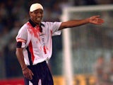 Paul Ince pictured for England in 1997