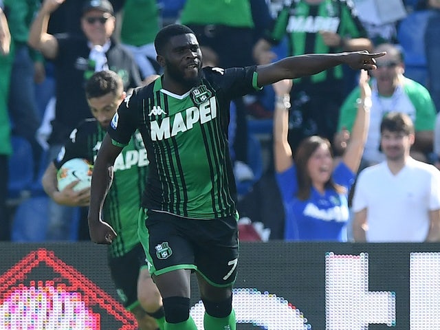 Jeremie Boga pictured for Sassuolo in October 2019