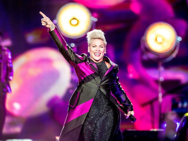 Pink pictured on her world tour on August 7, 2019