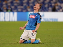 Arkadiusz Milik pictured for Napoli in December 2019