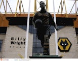 A statue of England and Wolverhampton Wanderers legend Billy Wright outside Molineux