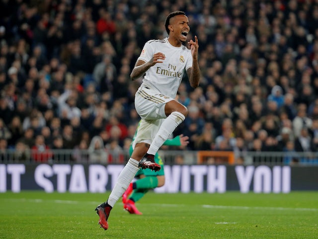 Real Madrid's Eder Militao pictured in action in February 2020