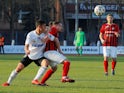 Players from Belarusian clubs FC Torpedo and Belshina in action during the match despite most sport being cancelled around the world as the spread of coronavirus disease (COVID-19) continues