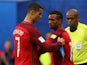 Cristiano Ronaldo and Nani pictured in action for Portugal in 2017