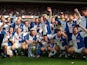 Blackburn Rovers celebrate their Premier League title triumph in 1994-95