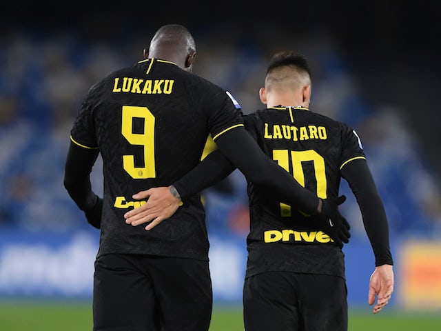 Inter Milan's Romelu Lukaku and Lautaro Martinez pictured in January 2020