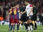 Barcelona's Lionel Messi shakes hands with Manchester United's Rio Ferdinand after winning the Champions League final