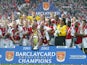 Arsenal lift the Premier League title at the end of the 2001-02 season