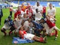 Arsenal players celebrate winning the title at White Hart Lane in 2003-04