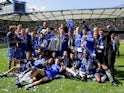 Chelsea celebrate winning the 2004-05 Premier League title