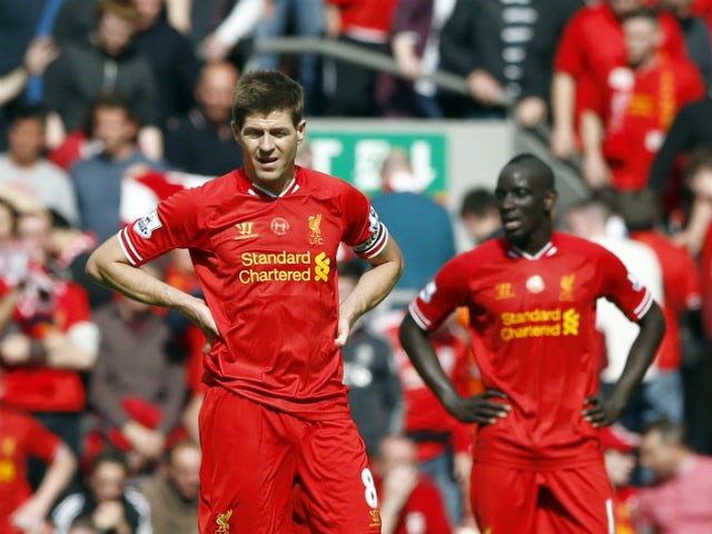 Steven Gerrard's reaction to his costly slip against Chelsea in April 2014