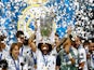 Real Madrid lift the Champions League trophy in May 2018