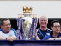 Vichai Srivaddhanaprabhia, Claudio Ranieri and Aiyawatt Srivaddhanaprabhia after Leicester City win the Premier League title in 2016.