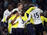 Tottenham players celebrate qualifying for the Champions League in 2010
