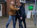 Tim stops a Weatherfield County fan from homophobically abusing James on Coronation Street on May 15, 2020