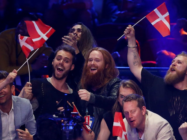 Rasmussen representing Denmark at Eurovision in 2018