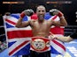 James DeGale celebrates winning the IBF super-middleweight title in 2015