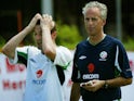 Roy Keane and Mick McCarthy pictured in Republic of Ireland training for the 2002 World Cup