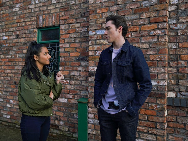 Asha confronts Corey on Coronation Street on June 5, 2020