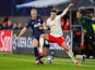 Tottenham's Eric Dier and Leipzig's Patrik Schick battle for possession in the Champions League in March 2020
