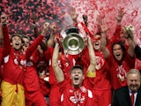 Liverpool celebrate winning the 2005 Champions League after the 'Miracle of Istanbul'