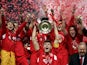 Liverpool celebrate winning the 2005 Champions League after the 'Miracle of Istanbul'