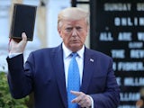 President Donald Trump pictured holding the Bible on June 1, 2020