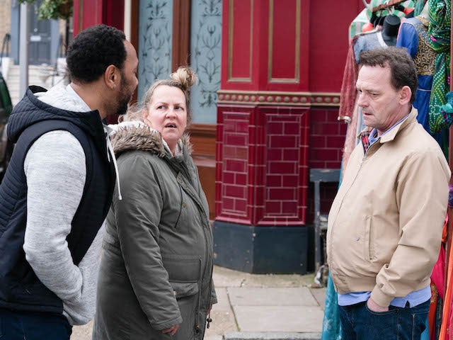 Karen, Mitch and Billy on EastEnders on June 16, 2020