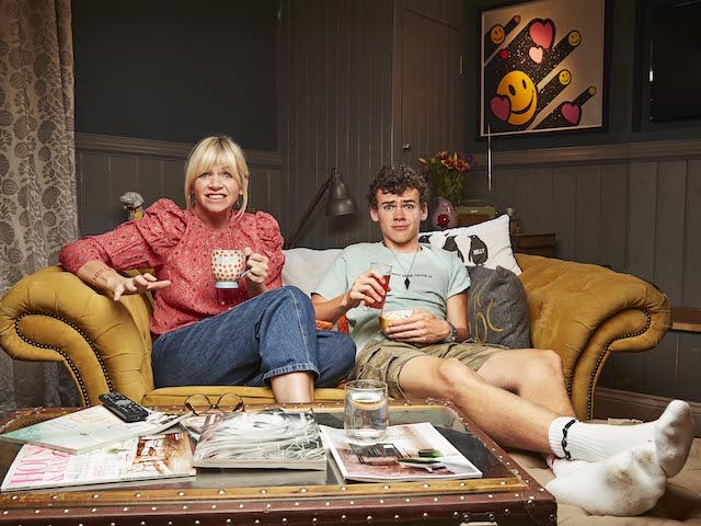 Zoe Ball and Woody Cook on Celebrity Gogglebox