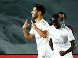 Marco Asensio celebrates scoring for Real Madrid on June 18, 2020