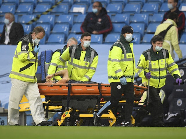 Granit Xhaka stretchered off, Pablo Mari injured on Arsenal return