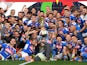 Napoli players celebrate winning the Coppa Italia on June 17, 2020