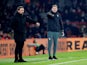 Daniel Farke and Ralph Hasenhuttl pictured on the touchline during the Premier League match between Norwich and Southampton in December 2019