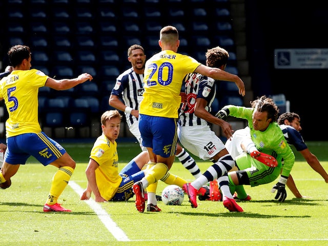A general shot of the West Bromwich Albion vs. Birmingham game on June 20, 2020