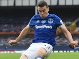 Seamus Coleman in action for Everton on June 21, 2020
