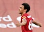 Trent Alexander-Arnold celebrates opening the scoring for Liverpool on June 24, 2020