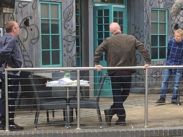 Behind the scenes on the first day back of EastEnders filming on June 29, 2020
