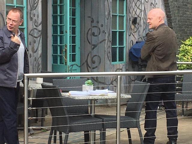 Behind the scenes on the first day back of EastEnders filming on June 29, 2020