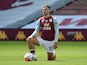 Aston Villa skipper Jack Grealish takes the knee on June 27, 2020