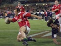 British & Irish Lions winger Austin Healey scores a try against Brumbies in 2001
