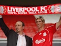 Fernando Torres is presented as a Liverpool player on July 4, 2007