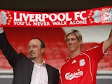 Fernando Torres is presented as a Liverpool player on July 4, 2007
