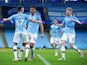Manchester City's Phil Foden celebrates scoring against Liverpool in the Premier League on July 2, 2020