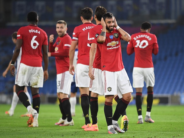 Bruno Fernandes scores twice as Manchester United cruise past Brighton