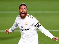 Menacing Real Madrid skipper Sergio Ramos celebrates on July 2, 2020