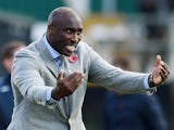Sol Campbell pictured as Southend boss in November 2019