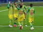 West Bromwich Albion players celebrate scoring against Sheffield Wednesday on July 1, 2020