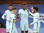 Chelsea players celebrate Tammy Abraham's goal against Crystal Palace on July 7, 2020